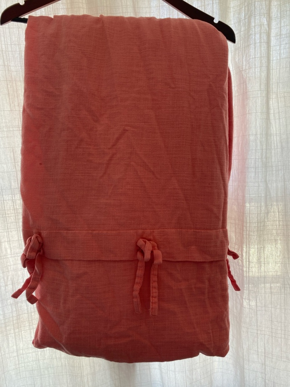 Restoration Hardware Coral baby & childCotton Duvet Cover with Tie Accents twin